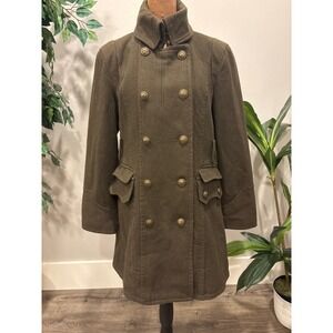 Worthington Vintage‎ Wool Blend Military Style Double Breasted Button Coat M